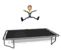 acrobat jumping on trampoline lg wht  st