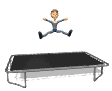 acrobat jumping on trampoline sm wht  st