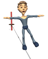 acrobat walking the wire lg wht  st