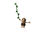 caveman swinging on vine md wht