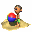 boy playing with beach ball md wht