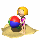 girl playing with beach ball md wht