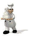 baker walking with wedding cake md wht