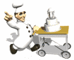 chef dominick pushing wedding cake cart md wht