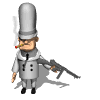 gangster with cigar and tommy gun md wht