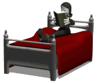 goth girl bed reading md wht