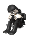 goth girl sitting curled up md wht