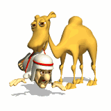 camel picking up arab man by clothes md wht