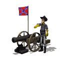 confederate cannon post flag waving md wht