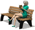 woman reading on bench md wht