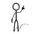 stickman pointing right md wht