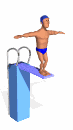 swimmer on diving board md wht