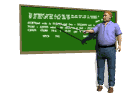 male teacher pointing chalkboard md wht