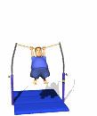 fat man swinging on horizontal bar md wht